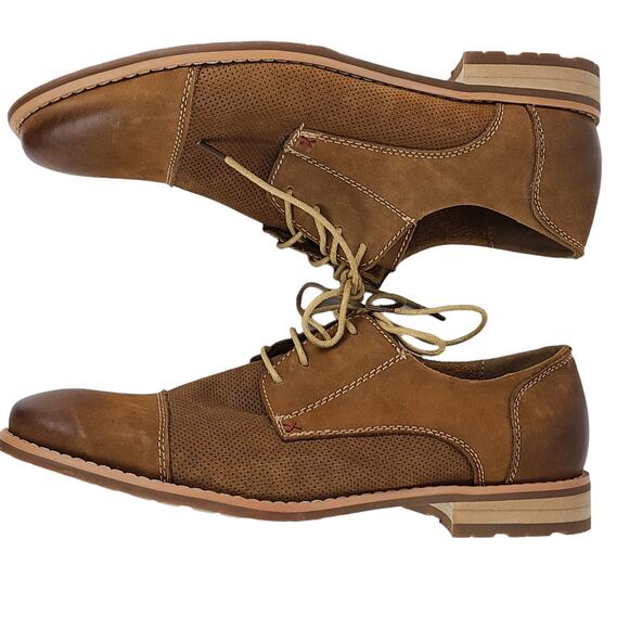 Steve Madden preppy brown suede leather pinhole brogues 10B shoes - Picture 4 of 7